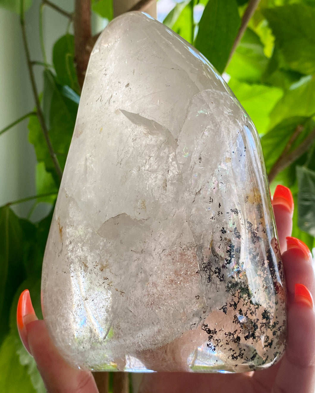 Klorit i Bergkristall med rutil, Friform - 1074g