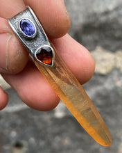 Ladda upp bild till gallerivisning, Tangerin Kvarts, Tanzanit, Turmalin - Hänge - 925 Silver